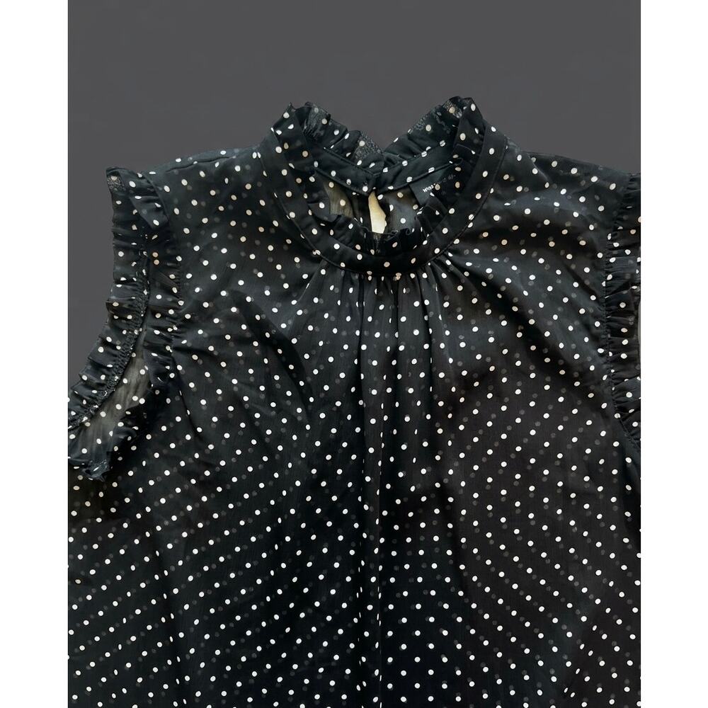 Women’s Ruffle-Trim Chiffon Blouse in Polka Dot - Picture 4 of 13
